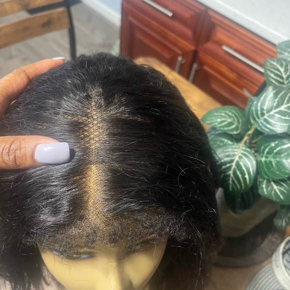 Kinky straight human hair wigs for
